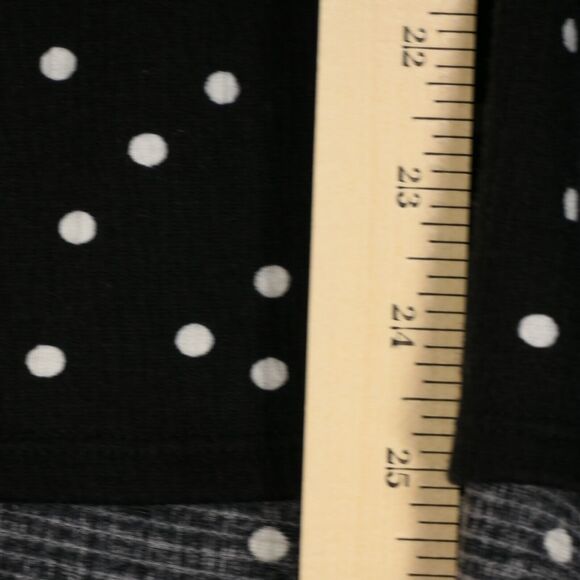 A Glow Black Polka Dot Maternity Blouse Medium Textured Top Ruched Front Back - Picture 8 of 9